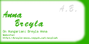 anna breyla business card